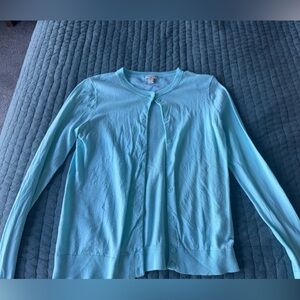 J. Crew Aqua Button-Up Cardigan